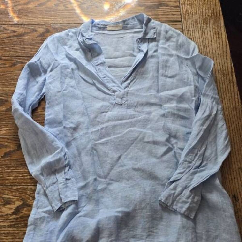 CP Shades light blue linen Tunic top sz XS